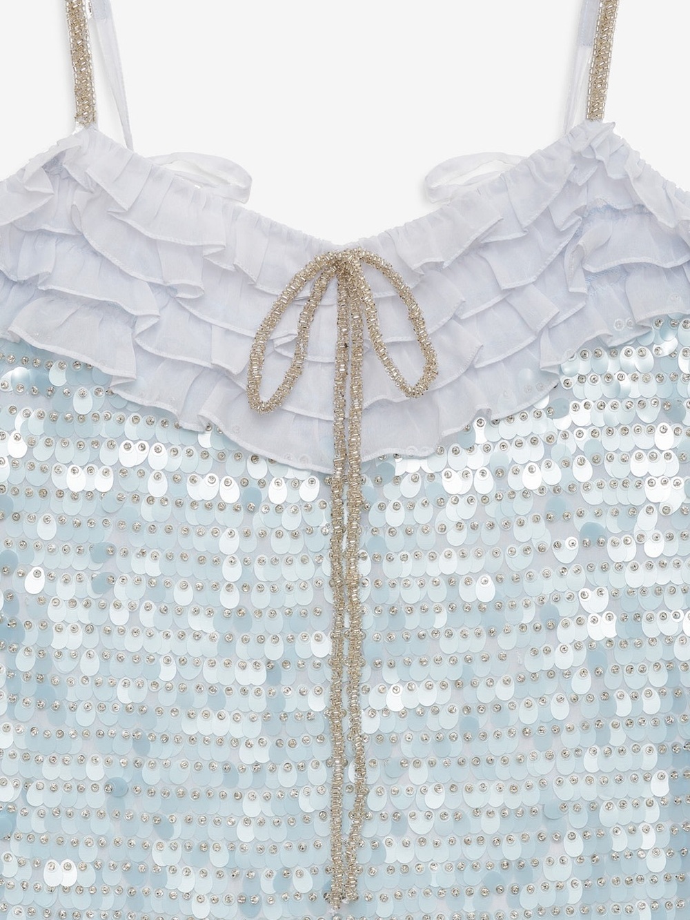 For Love & Lemons Light Blue Layered Sequin Mini Dress Size 2 NWT - Picture 6 of 10
